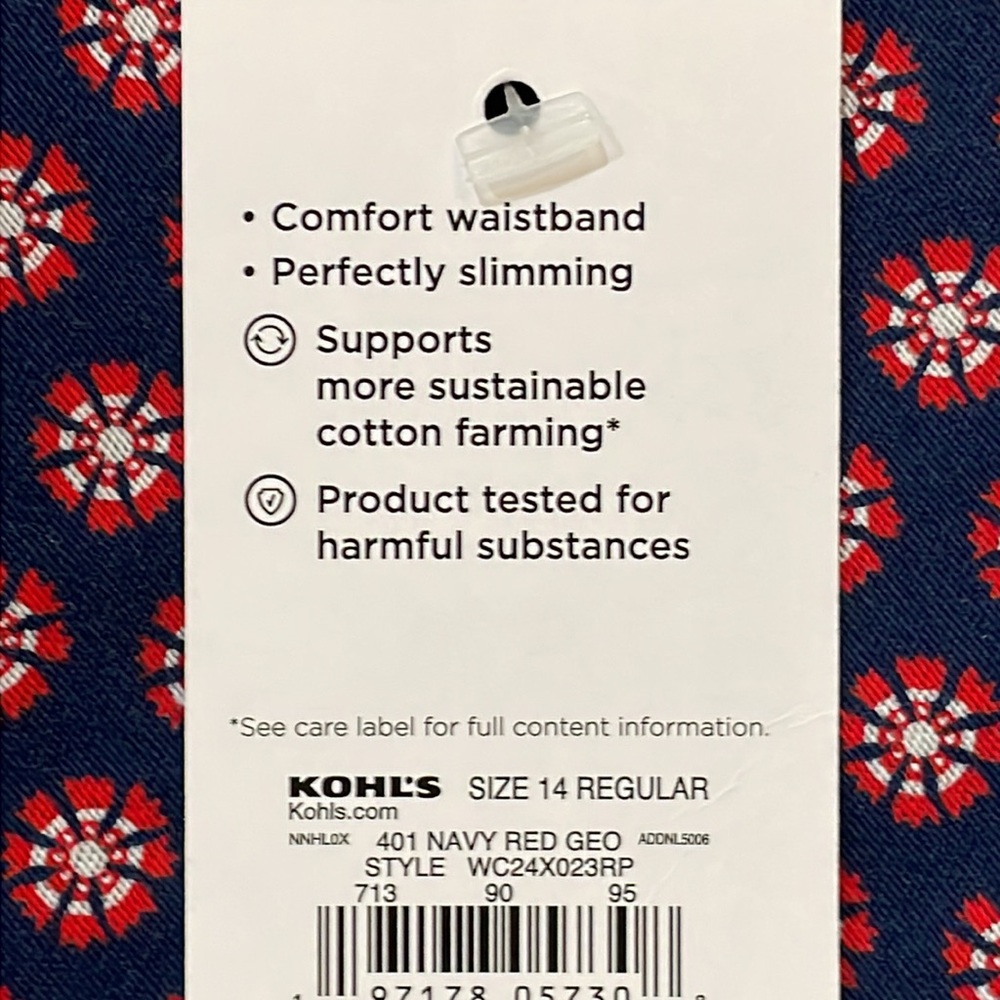 Croft & Barrow Women Skort Size 14 Regular Mid rise Blue White Red Pockets NWT - Picture 5 of 15